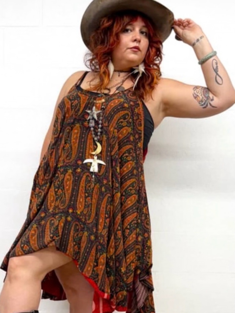 KANTHA BAE SILK Moonchild Mini Dress Reversible Free Size NWT - Picture 2 of 6